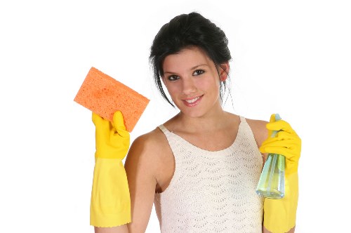 Supervisor reviewing safety procedures during carpet cleaning
