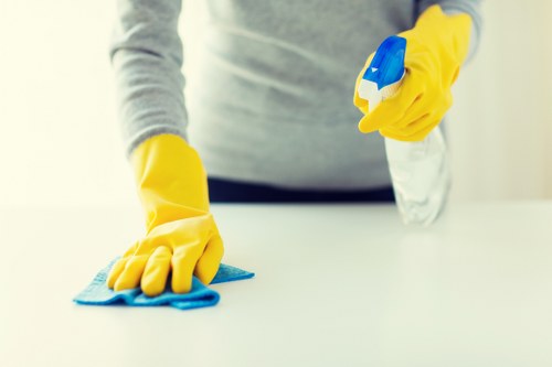 Local carpet cleaner working in a Watford office