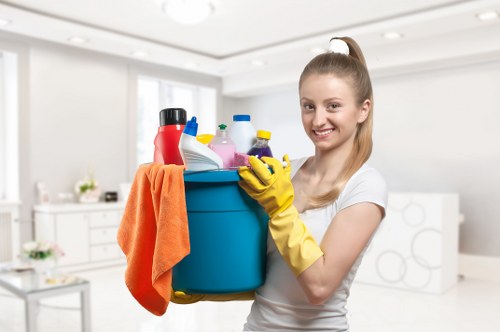 Deep cleaning bathroom surfaces during a Watford tenancy move-out